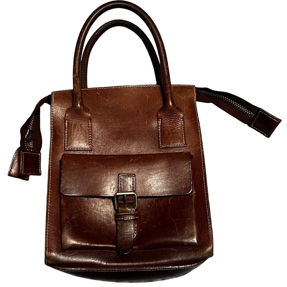 Vintage Gap Brown Leather Purse Top Handles Rare‎ 90's